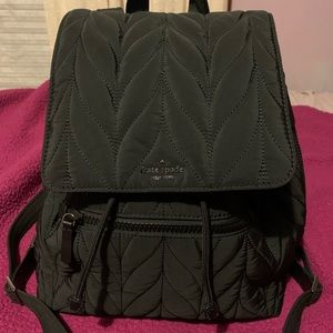Kate Spade Ellie Large Flap Black Nylon Backpack